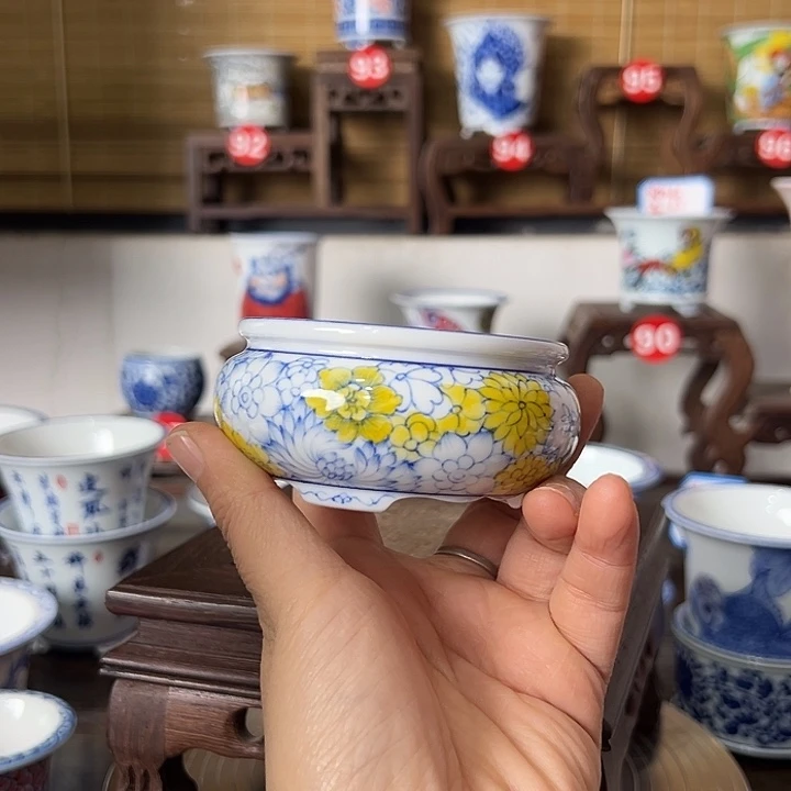 墨奈手绘陶瓷花盆