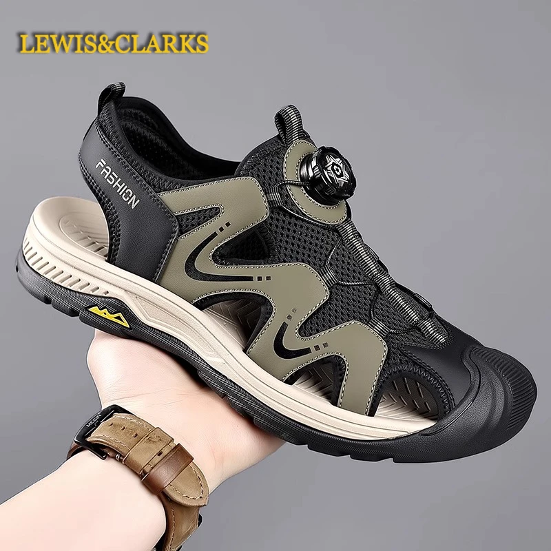 LEWIS&CLARKS凉鞋男2025夏季透气软底洞洞防滑休闲涉水朔溪沙滩鞋