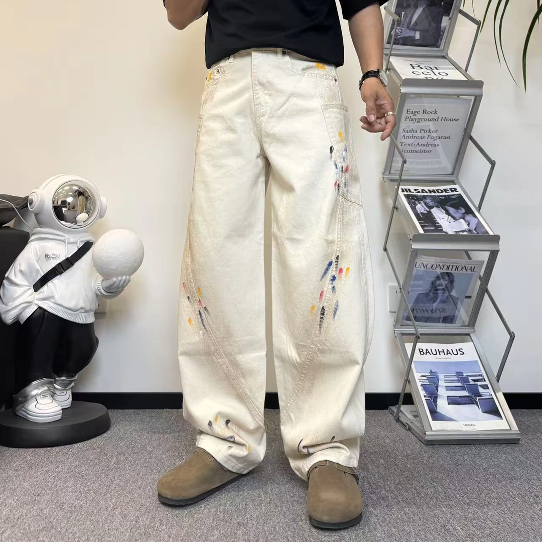 痞帅湾刀裤purple泼墨牛仔中腰四季通用男生牛仔裤高街时尚百搭