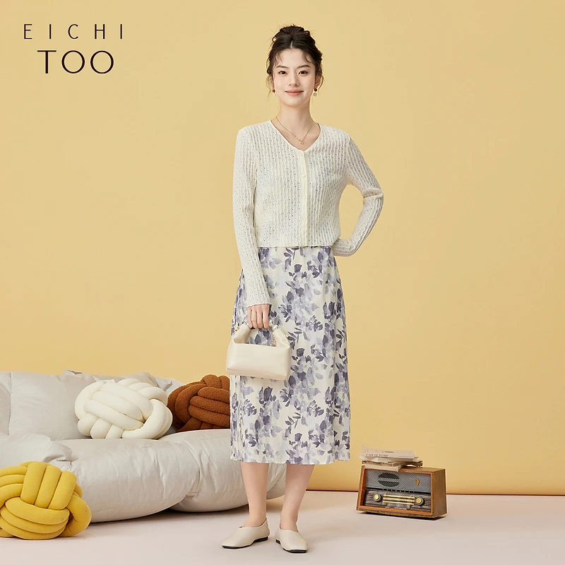 A爱居兔女装夏季新款温柔法式两件式碎花连衣裙EQLFJ2P002A