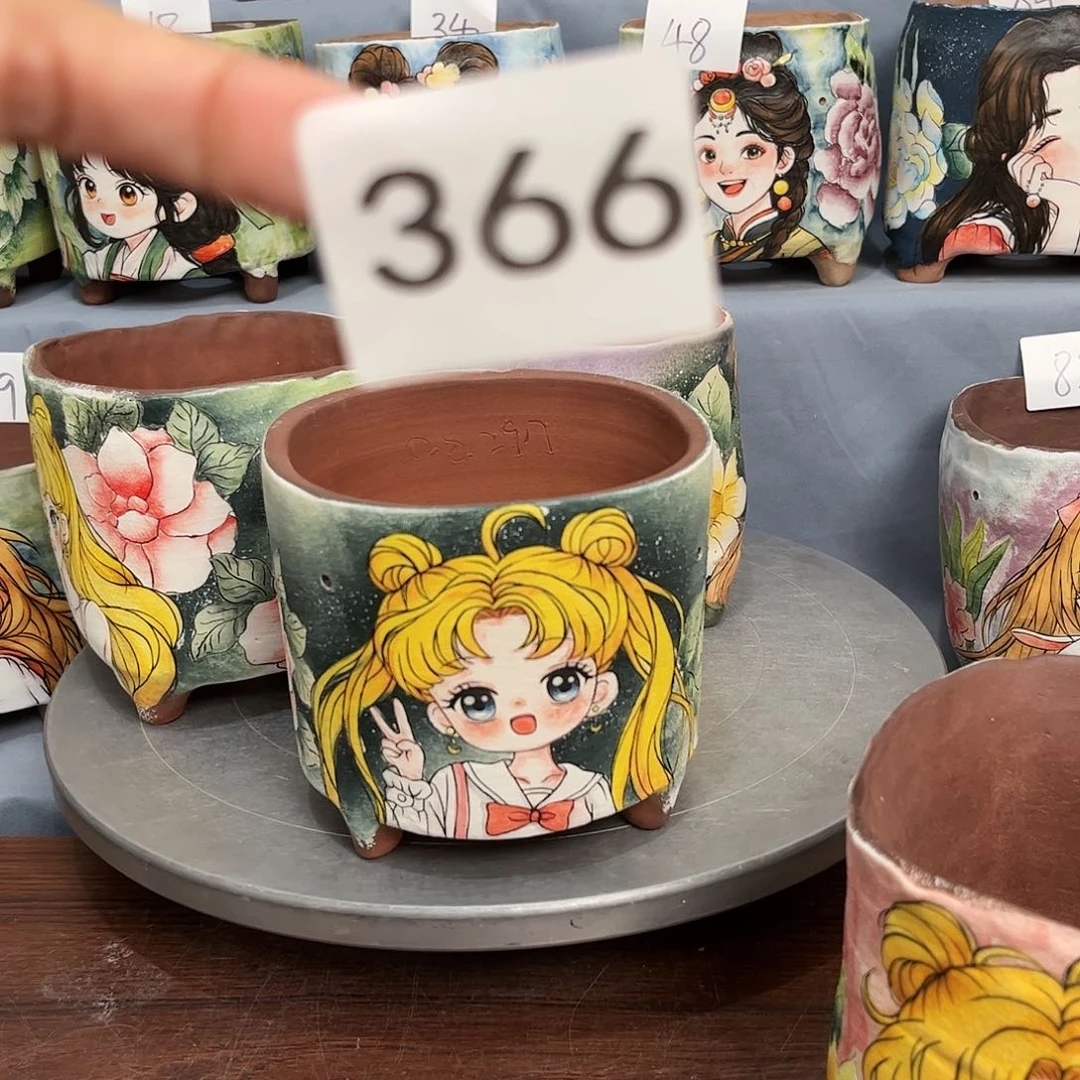 紫砂花盆补差价美少女