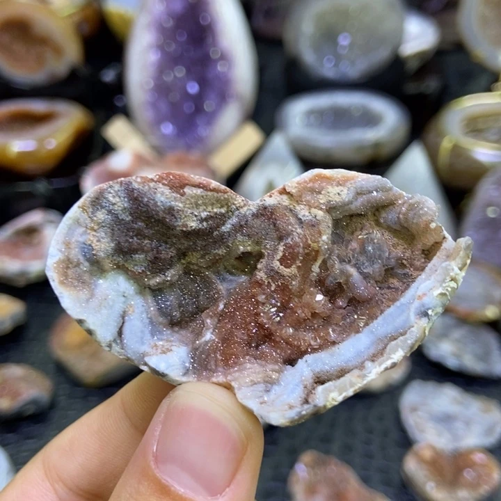 水晶珠宝半成品未镶嵌流沙爱心