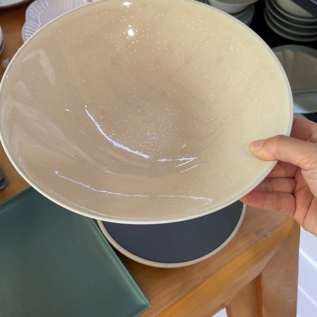 瓷景德镇粗陶复古盘碗微瑕