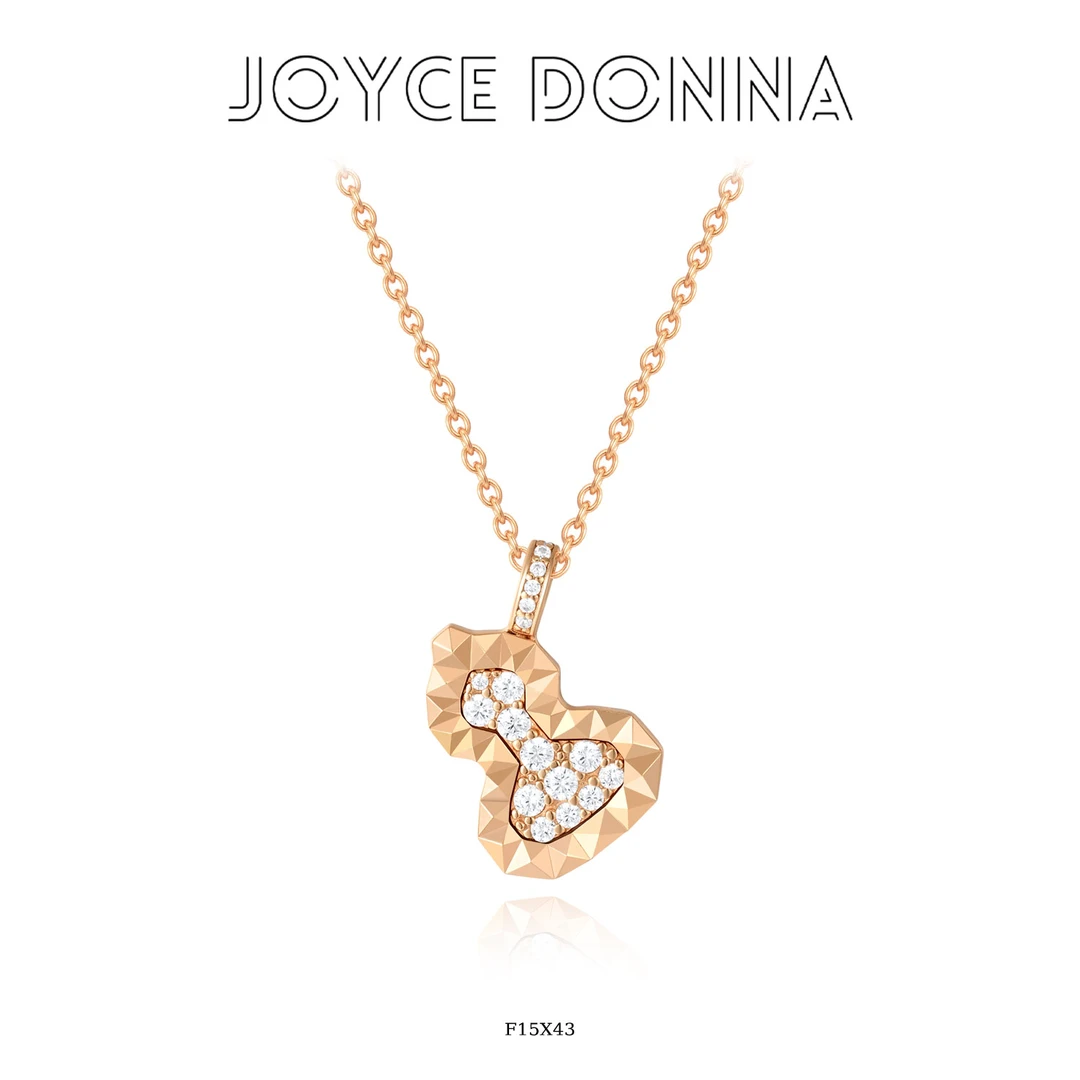 925银 镀K金 时尚高级感福禄碎闪感锁骨葫芦项链 F15X43