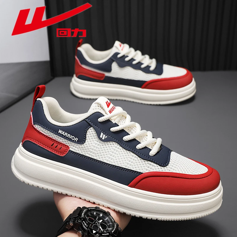 回力低帮男鞋厚底板鞋男款2025新款夏季网面透气鞋子男鞋休闲潮鞋