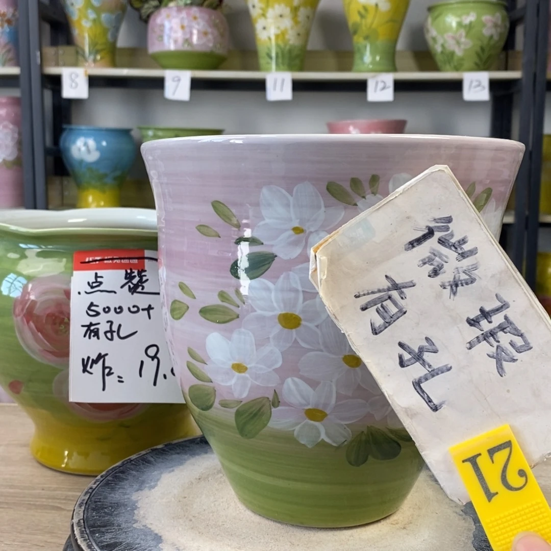 景德镇手工手绘陶瓷花盆