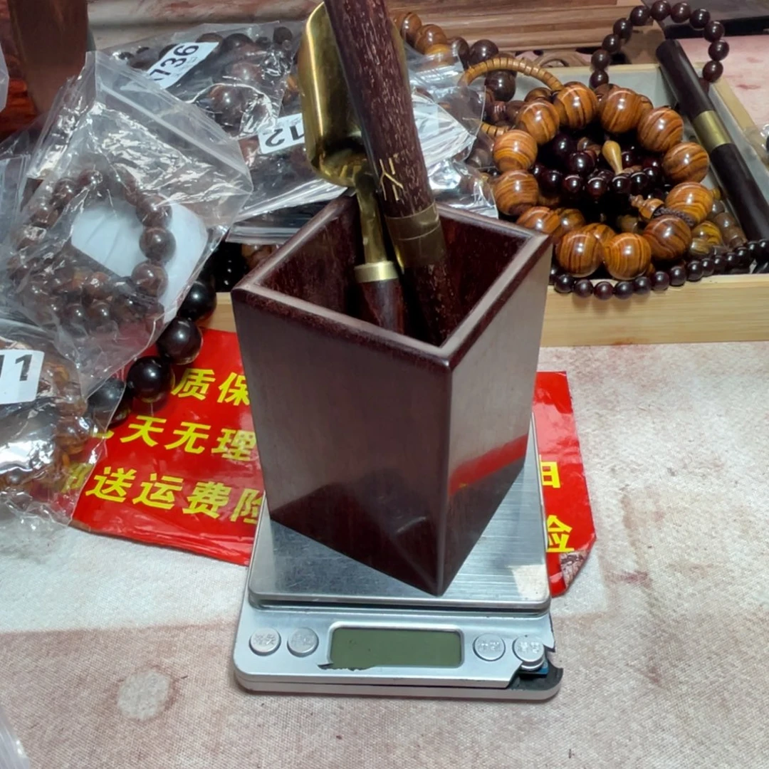 檀香紫檀（小叶紫檀）方笔筒一套