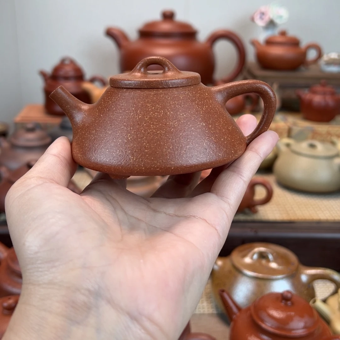 茶壶紫砂易***景子冶石瓢红降坡