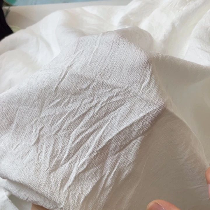 天丝（莱赛尔纤维）白色暗纹棉麻1孤品