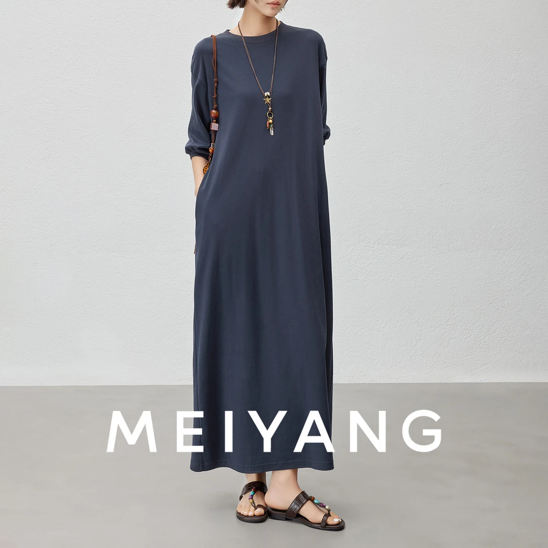 A美洋MEIYANG大舒服连衣裙商场同款夏新款个性舒适主义全棉密织裙