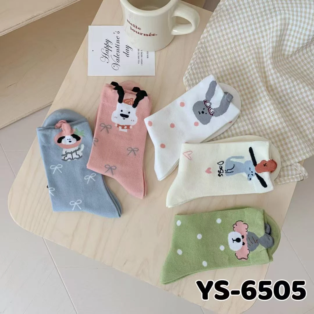 【YS-6505】立体小狗袜子中筒袜可爱日系百搭卡通ins潮夏季长袜