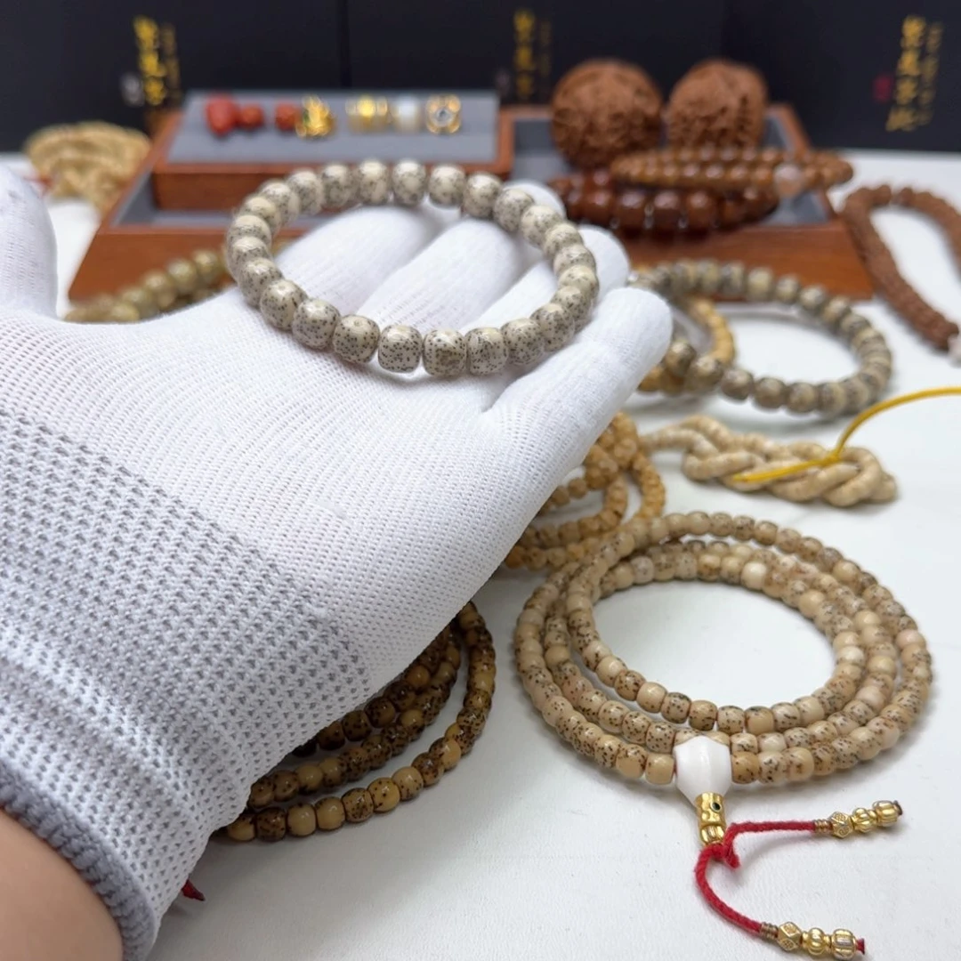 星月菩提手串13尊宠糯冰月留白针尖星9左右桶单圈