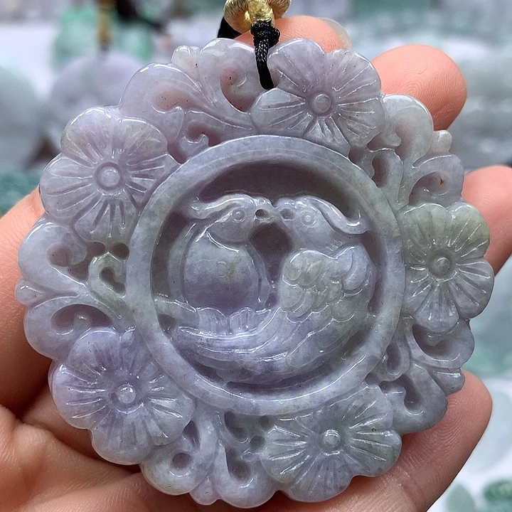 翡翠未镶嵌颈饰鸟语花香喜上眉梢洒黄翡福利