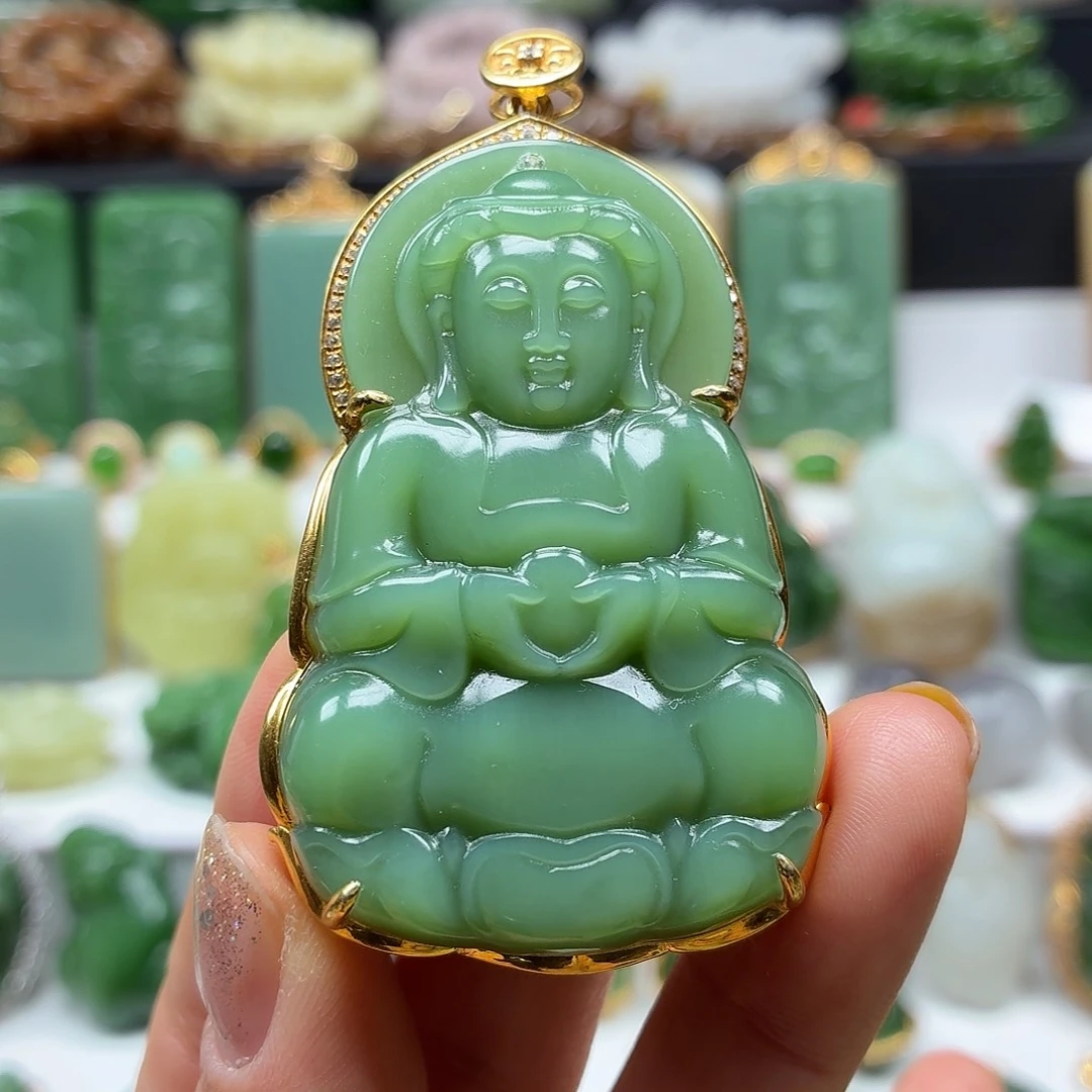 和田玉银S925镶嵌颈饰