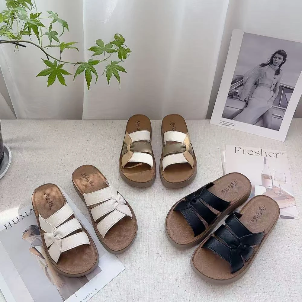 62355新款复古舒适百搭厚底时尚拖鞋