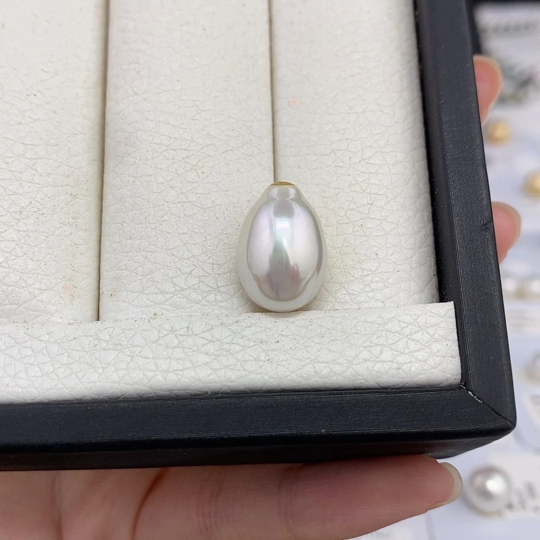 未镶嵌海水珍珠耳饰11.5mm澳白
