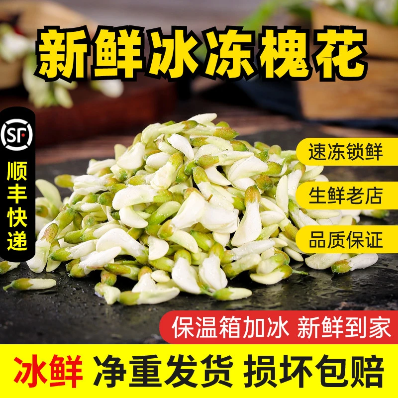 东仿甄选2025槐花新鲜冰冻洋槐花新鲜槐花骨朵蒸菜野菜顺丰包邮冰