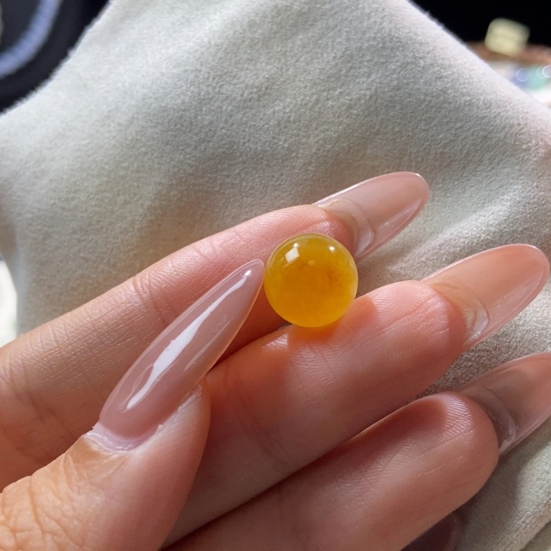 翡翠散珠翡翠冰鲜黄圆珠11.28mm