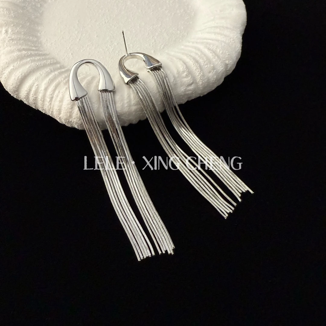 铜合金耳饰 时尚个性长款流苏耳环百搭气质