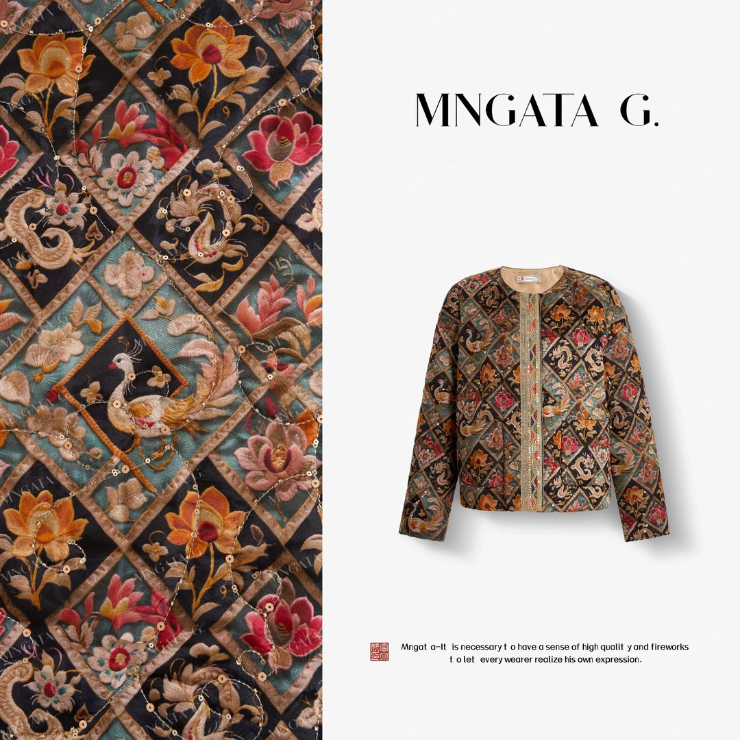 MNGATA G.宫小妍【银龙凤穿莲】桑蚕丝秋冬新中式国风外套5080228