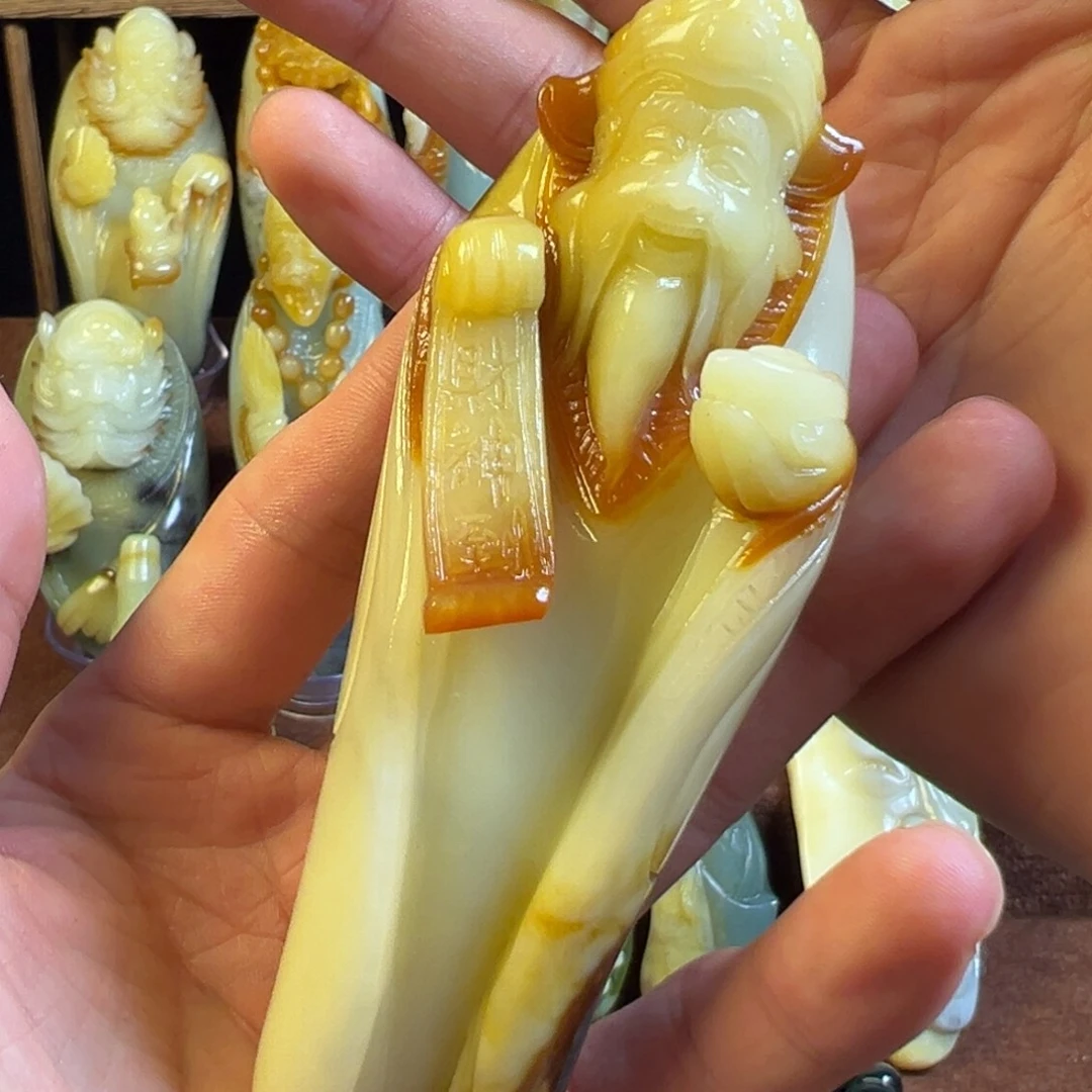 未镶嵌岫玉手把件天然岫玉