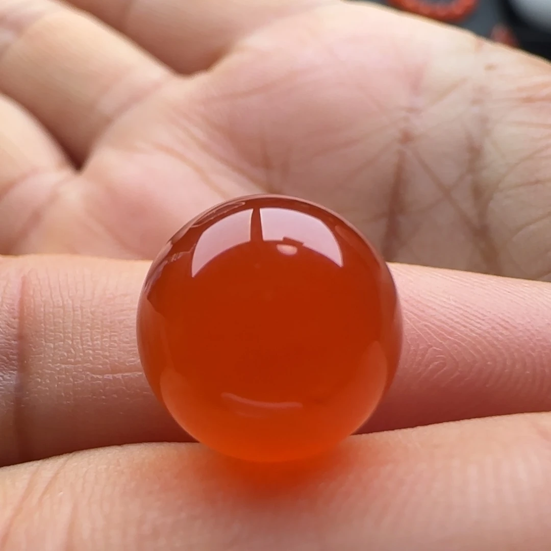 南红玛瑙未镶嵌圆珠12.5马牙