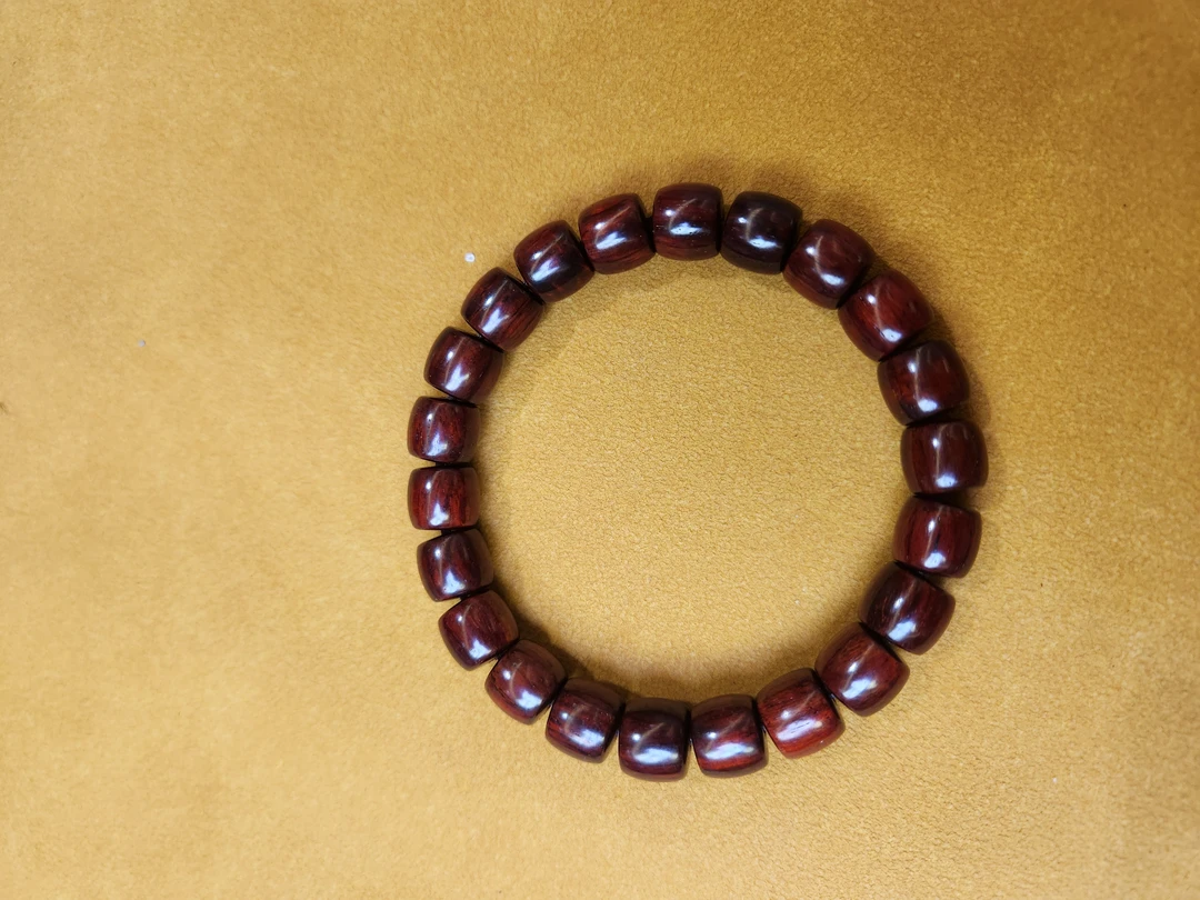 印度小叶紫檀1.0×22颗二标老料鸡血红单圈手串