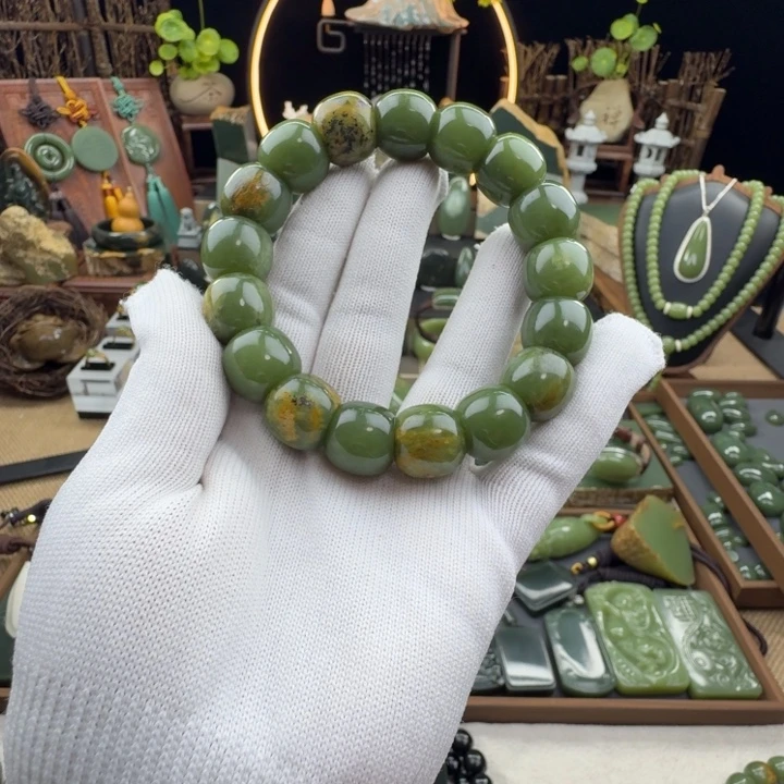 岫岩河磨玉（透闪石质玉）未镶嵌手串