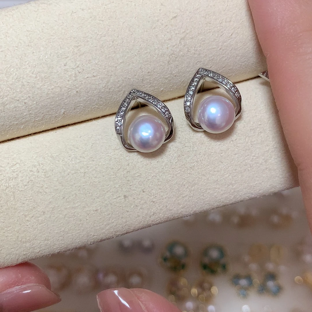 淡水珍珠耳饰合金@****）