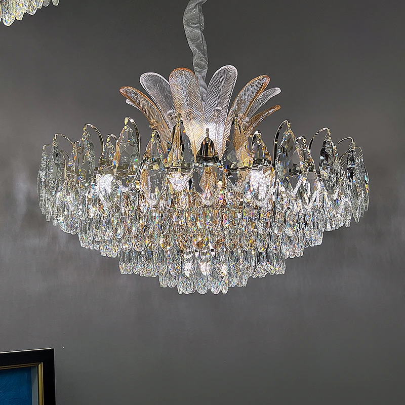 客厅吊灯简约现代大气卧室吊灯轻奢高级感水晶灯吊灯餐厅