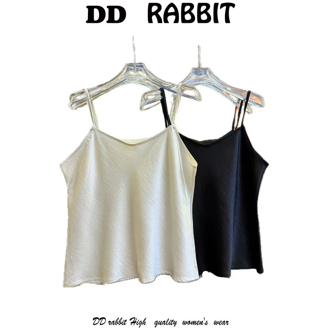 朵朵兔【半夏】大码女装通勤打底衫百搭时尚气质显瘦纯色无袖小众