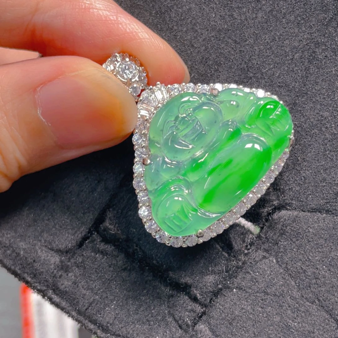 翡翠银S925镶嵌吊坠(不含链)