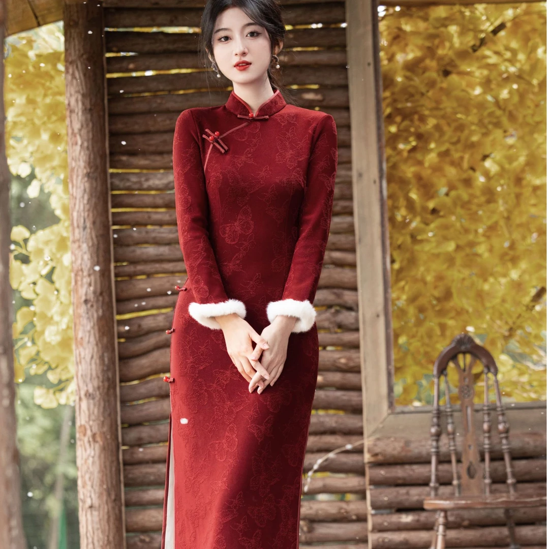 【宓悦-红福蝶】2024新款冬款拜年服加绒加厚新中式日常气质年轻款