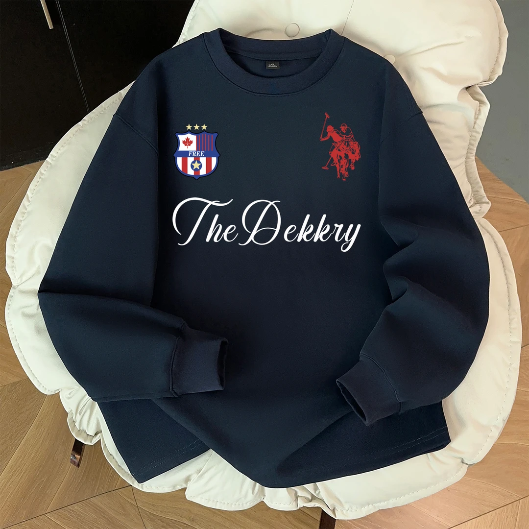 100%纯棉美式ins设计感字母印花长袖t恤男女秋季潮牌宽松纯棉上衣