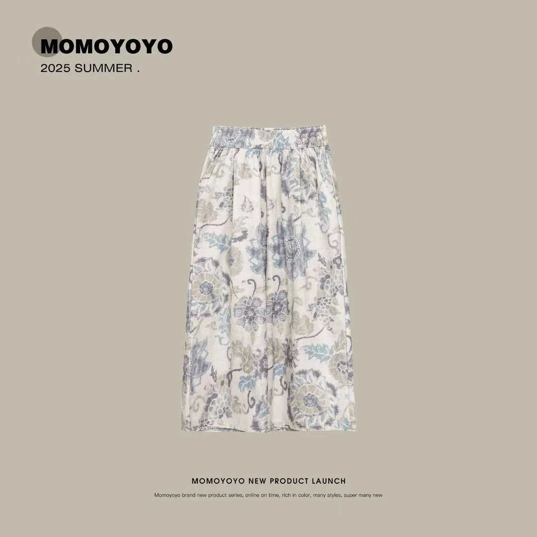 女童夏季新款碎花裤子洋气女宝宝薄款休闲阔腿裤子