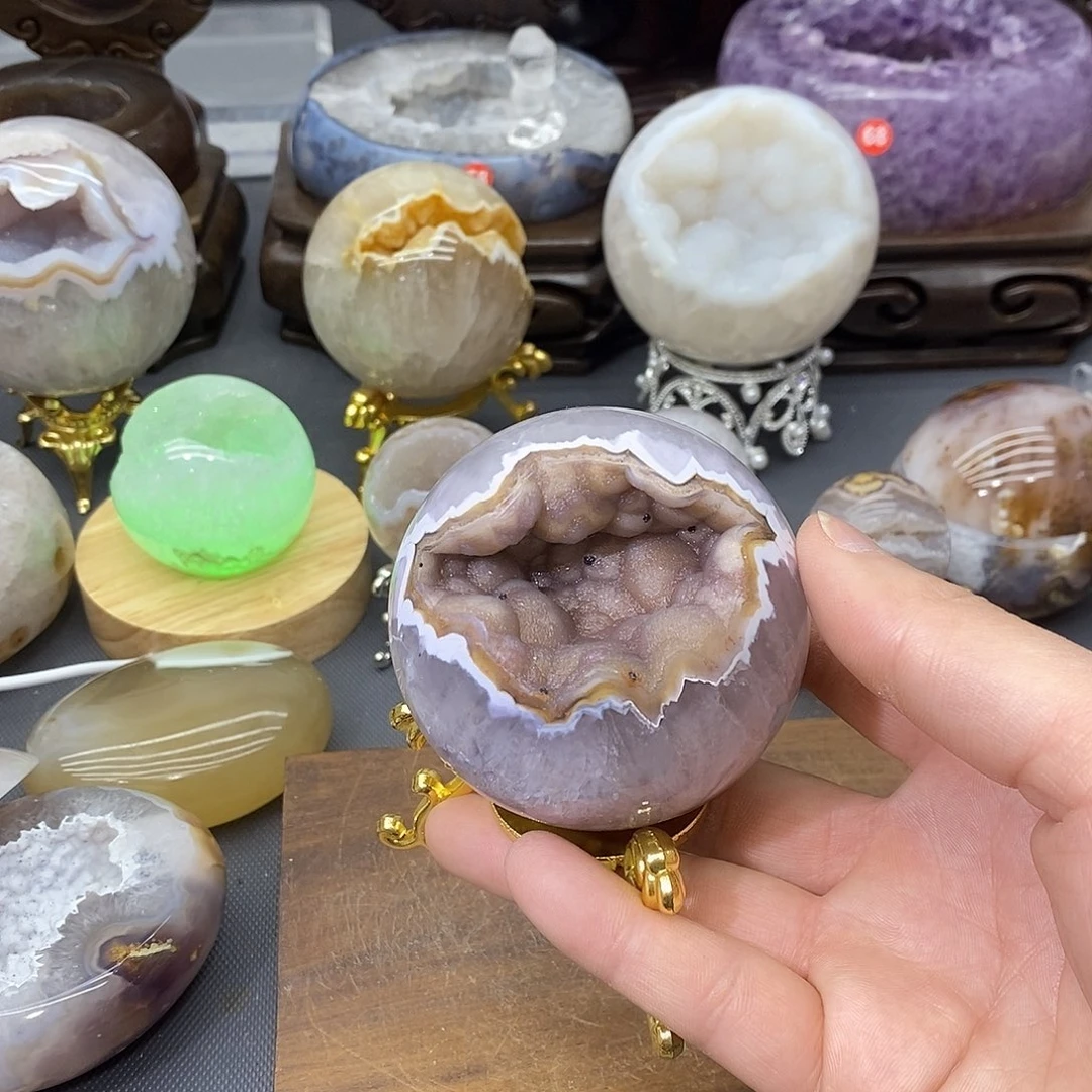 摆件未镶嵌紫晶开口笑