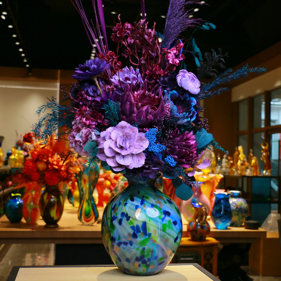 斯器【月圆】原创纯手工水晶琉璃花瓶家装收藏艺术摆件