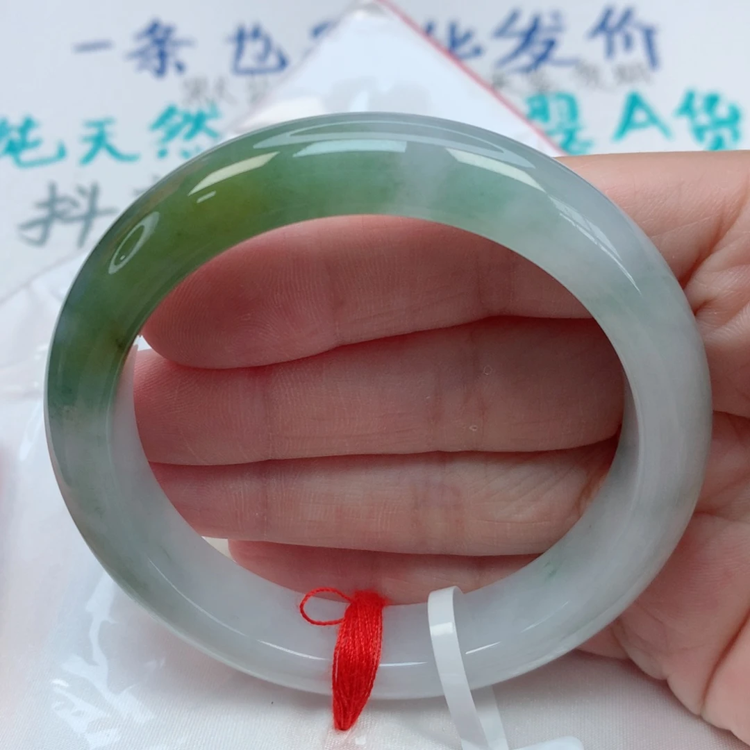 翡翠手镯未镶嵌57圈 飘黄绿翡 福利