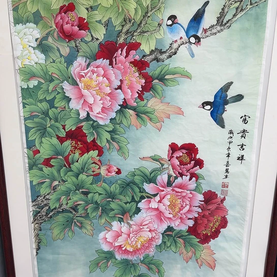 国画影*尺寸70X138手绘作品