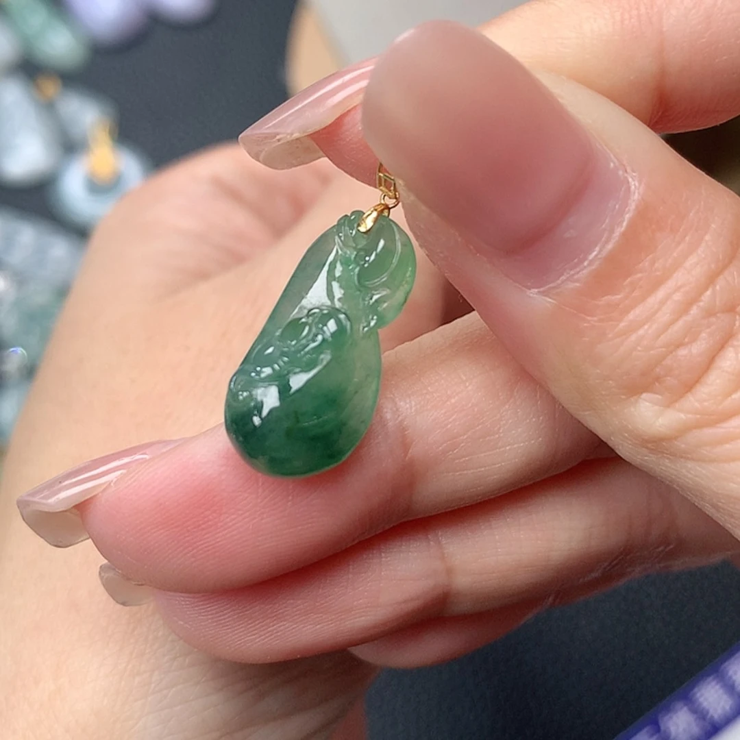 【闪购商品】翡翠吊坠(不含链)18K金镶嵌