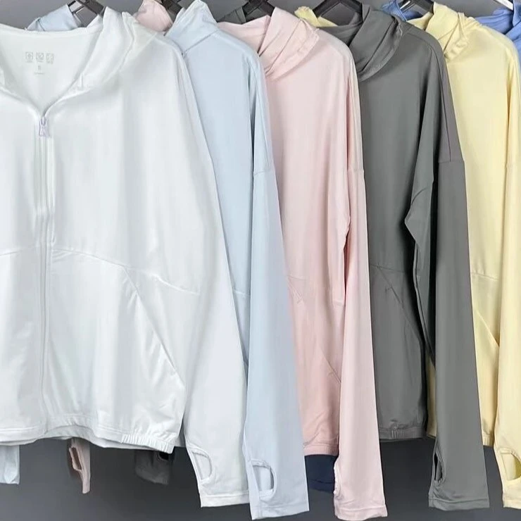 夏日必备冰皮连帽带口袋防晒衣
