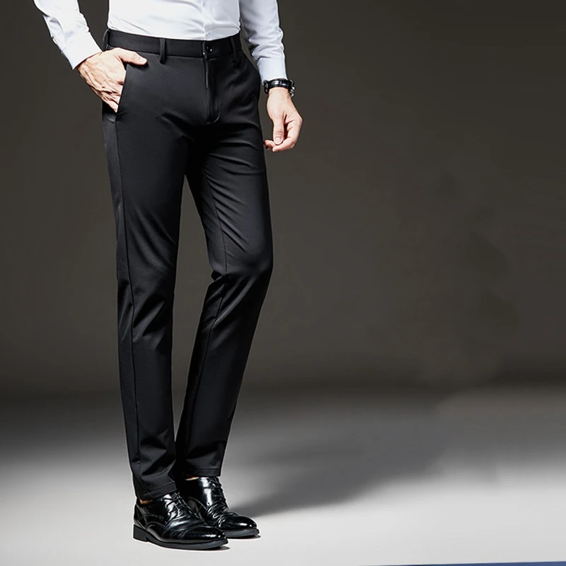 2025新款男士裤子夏季薄款商务休闲裤高端品牌商务裤弹力直筒西裤