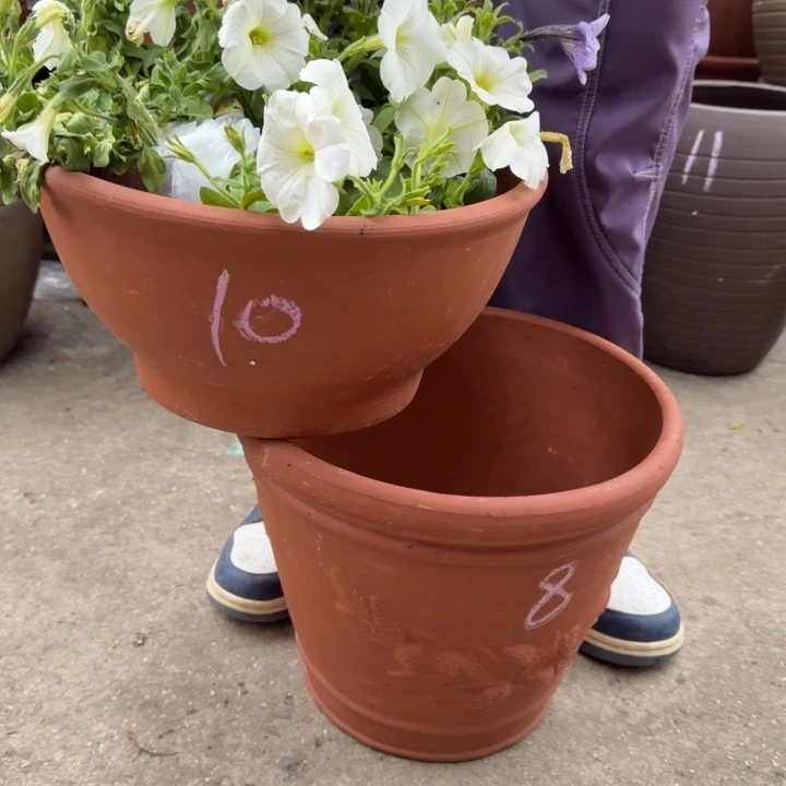 紫砂花盆口30高16高25