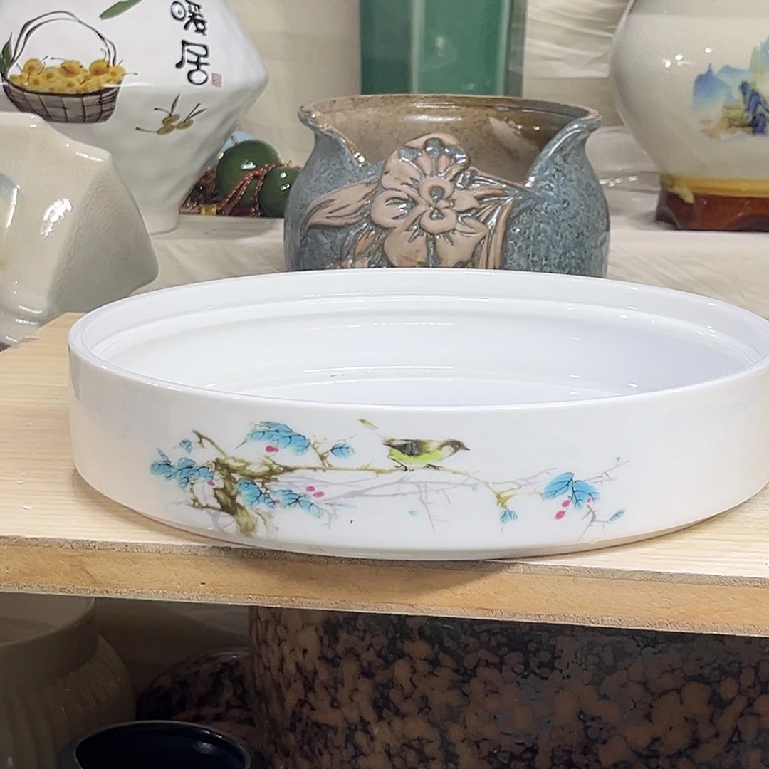 陶瓷绿植多肉微瑕花盆口径21-4.5无孔