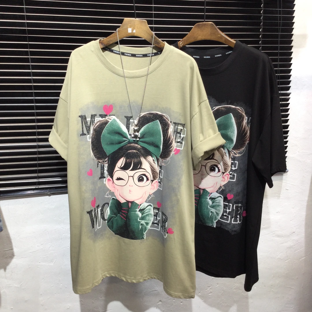 2025新款时尚休闲印花蝴蝶节女孩卡通T恤