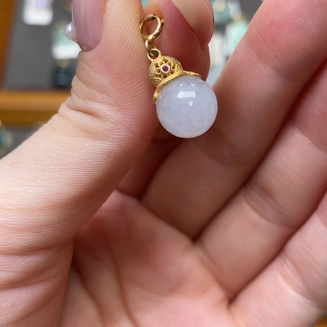 翡翠银S925镶嵌吊坠(不含链)