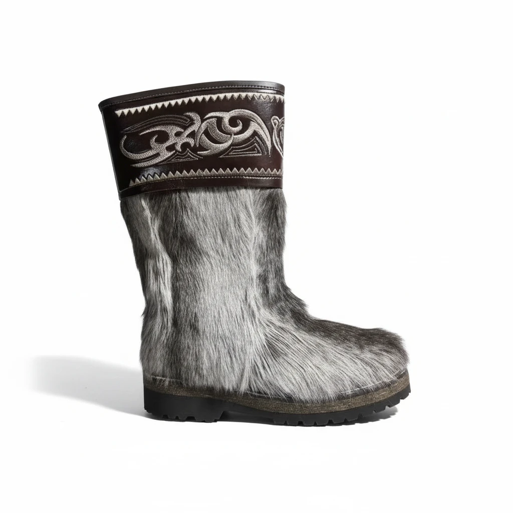 男士马鹿民族风时尚厚底加绒中筒雪地靴