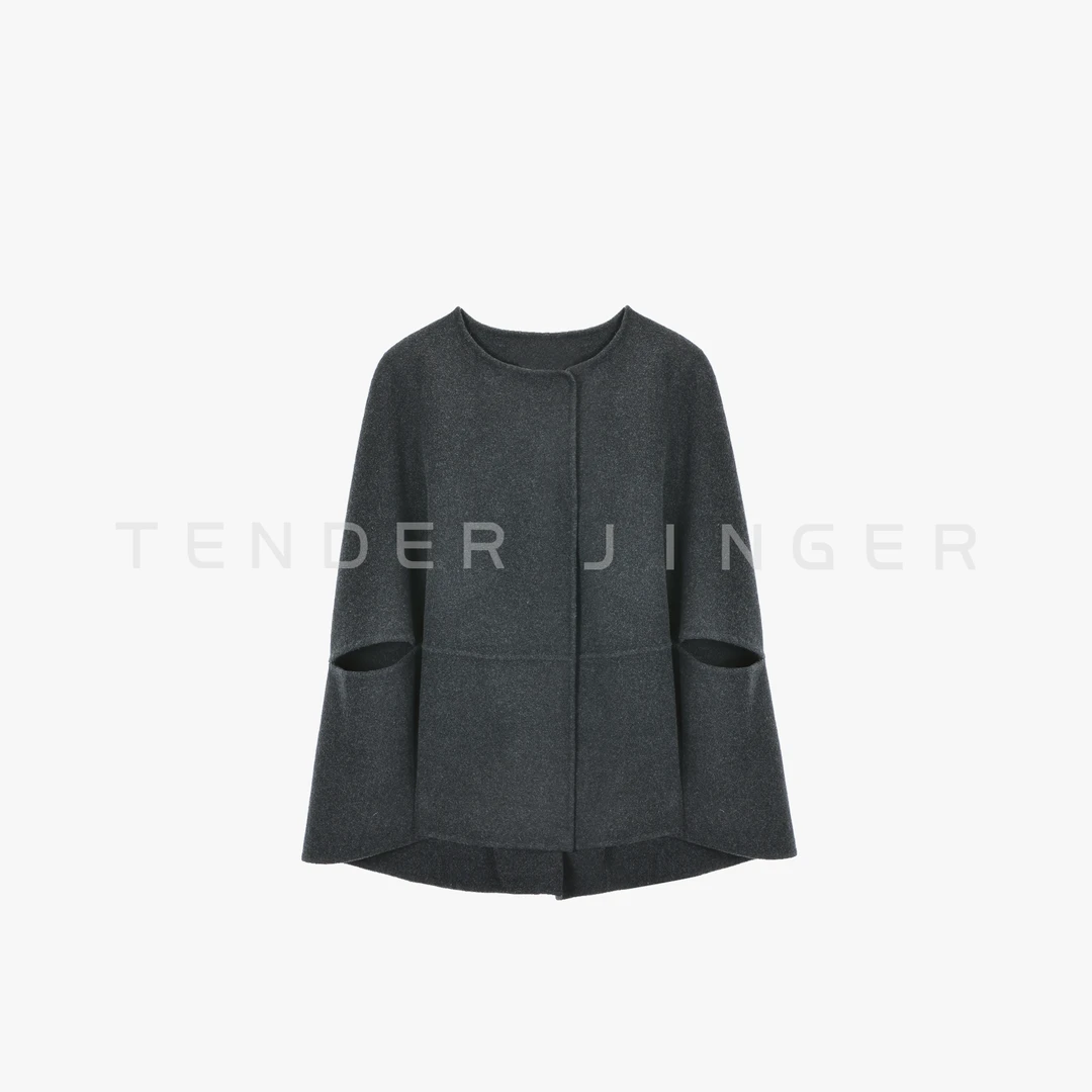 ｜线下专供 极简美学羊毛混纺高级斗篷大衣T54TUZ50378