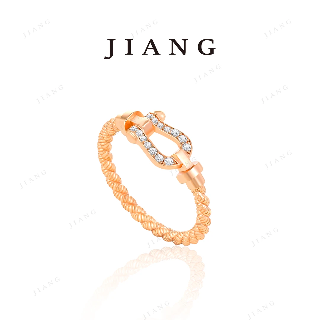 925银锆石戒指 CNC精工 时尚百搭马蹄戒指 R0101