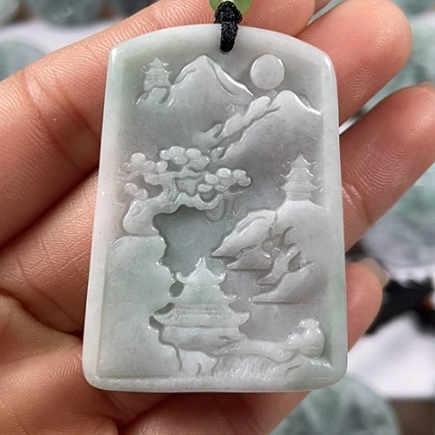 翡翠颈饰未镶嵌山水福利